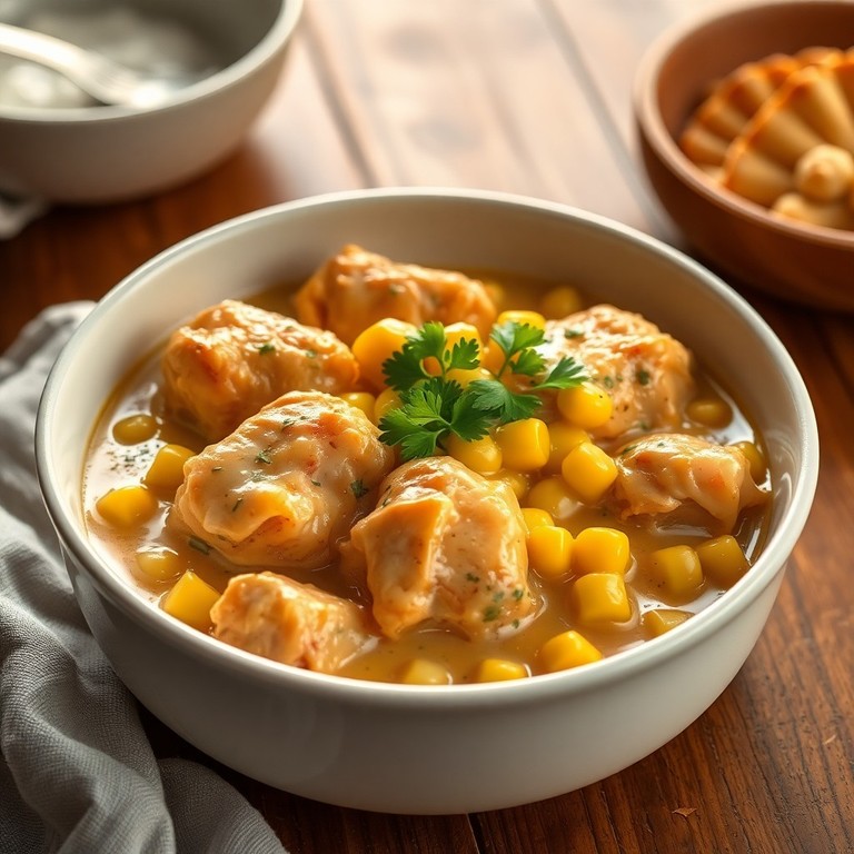 Frango ao Molho Cremoso com Milho em Conserva