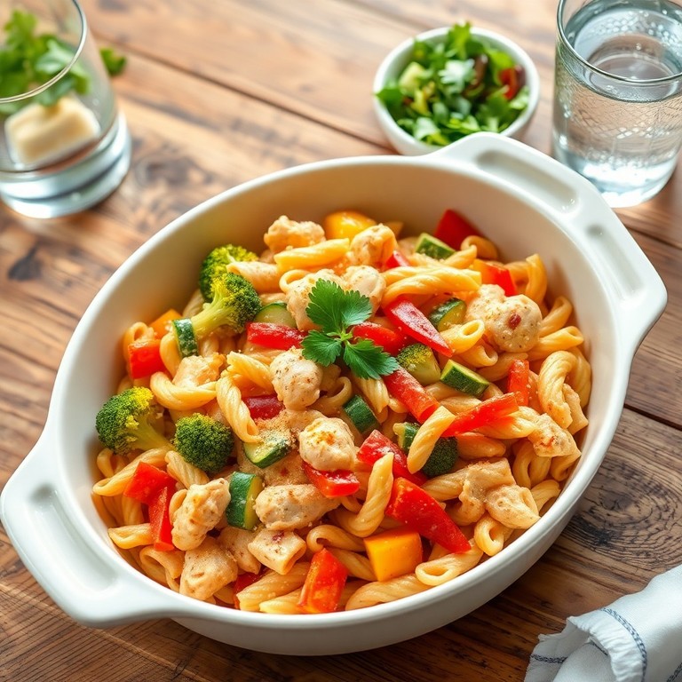 Gesunder Hähnchen-Gemüse-Nudelauflauf aus dem Thermomix