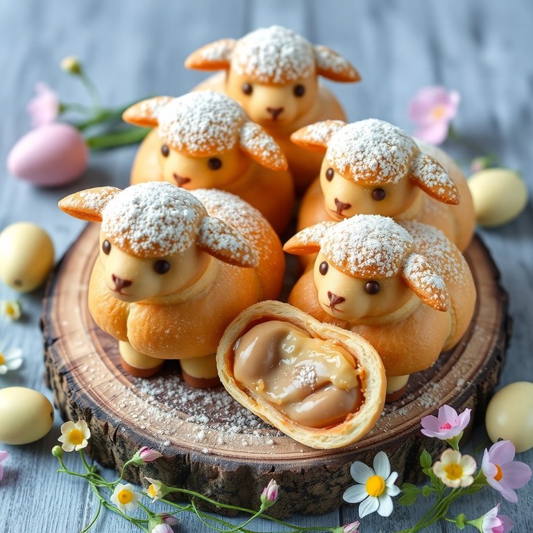 Gefüllte Osterlämmer aus Hefeteig