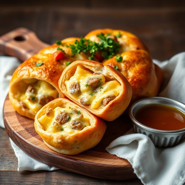 Лавашные трубочки с яичным омлетом и сыром