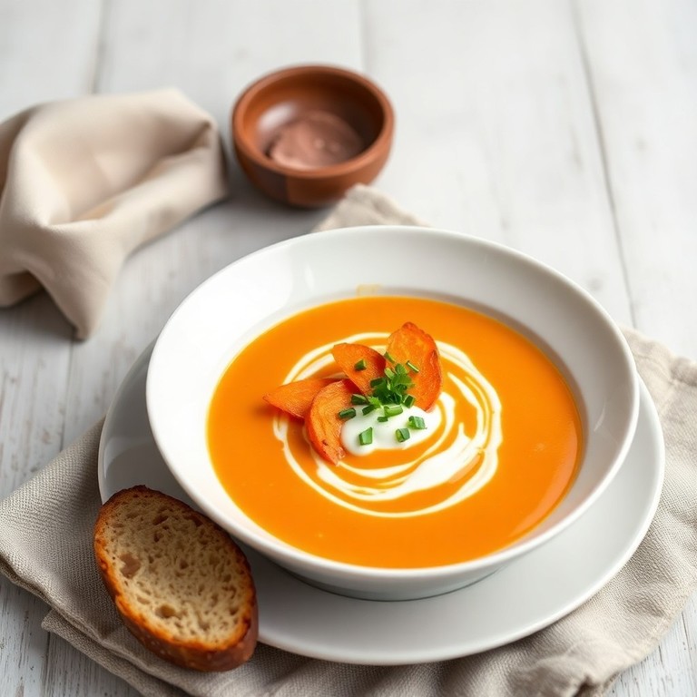 Crema de Zanahoria Asada con Hierbas Frescas