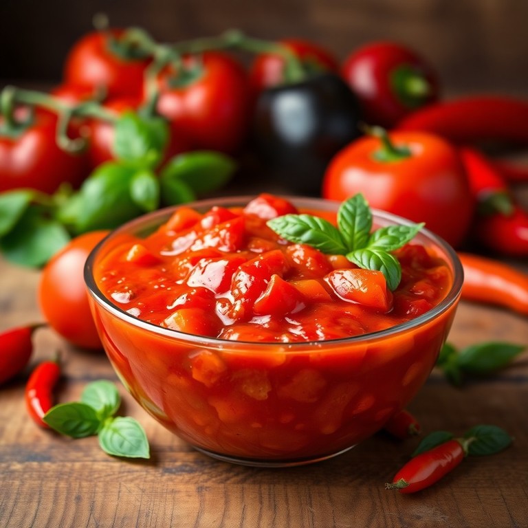 Molho de Tomate Picante com Pimentões para Cachorro Quente