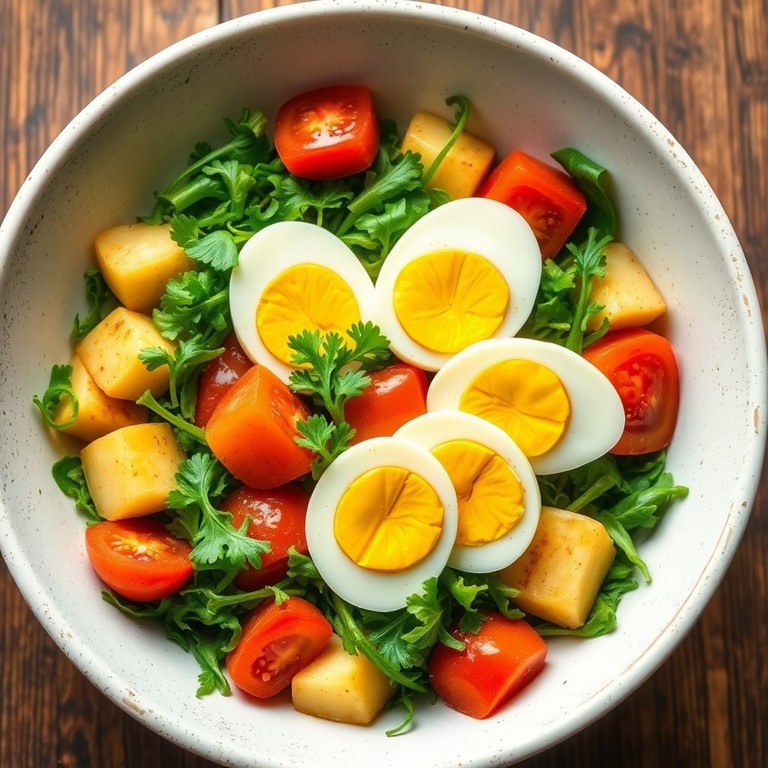 Salada Colorida com Ovos Cozidos