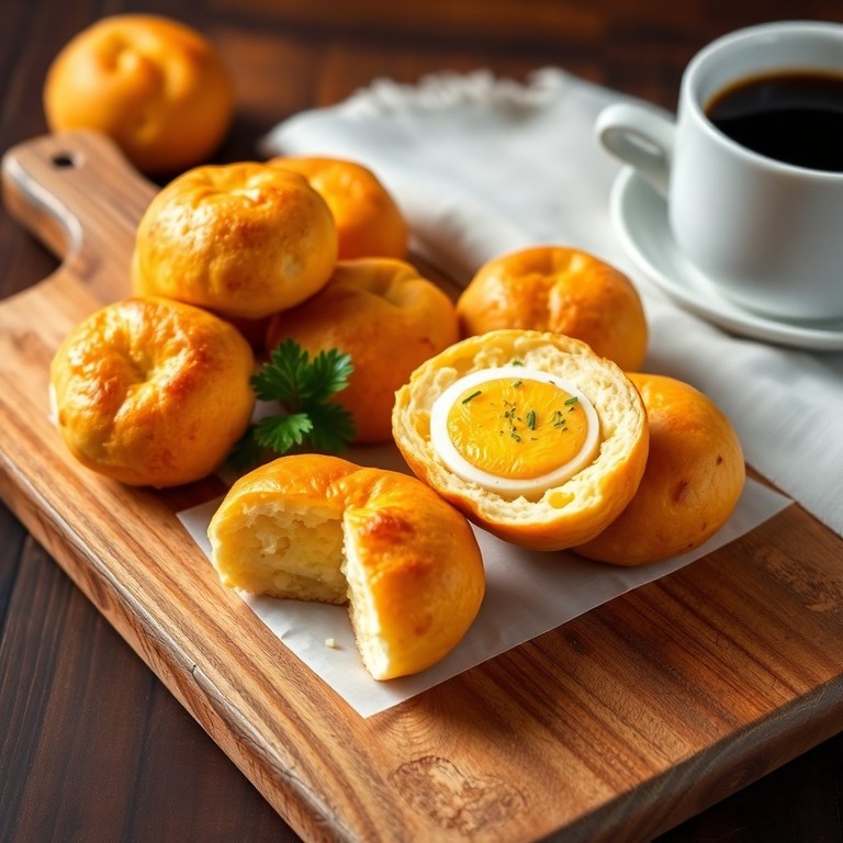 Pão de Queijo com Ovo Recheado