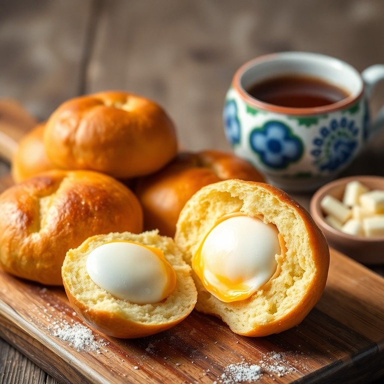 Pão de Queijo com Ovo Recheado