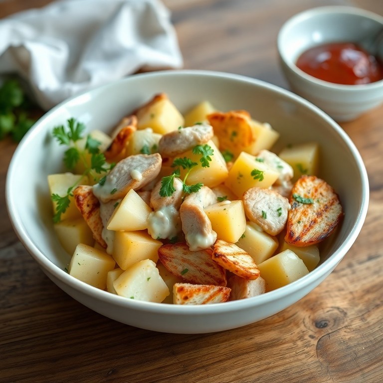 Salada de Batata com Frango Grelhado e Maionese