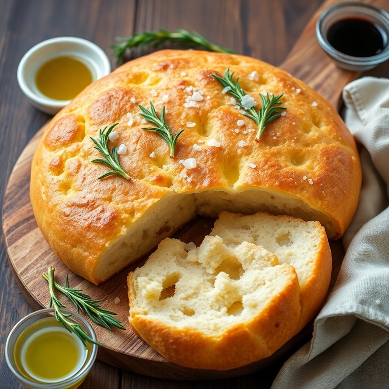Mediterranes Focaccia mit Rosmarin
