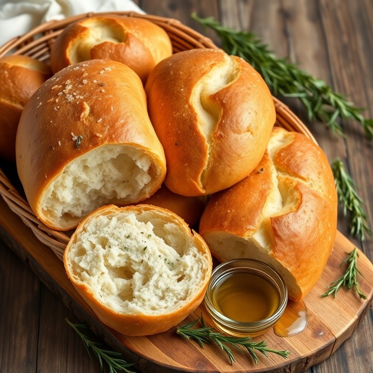 Italienische Ciabatta-Brötchen mit Olivenöl und Kräutern