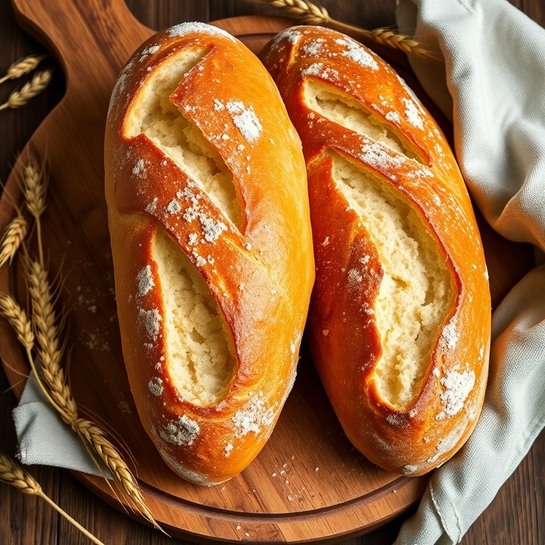 Französisches Baguette mit goldbrauner Kruste
