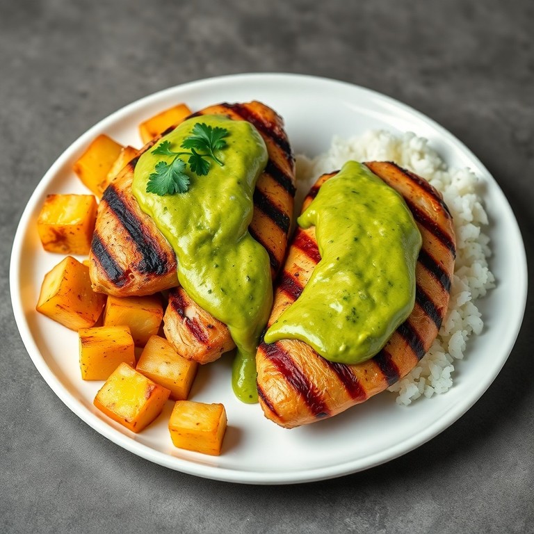 Frango ao Molho de Abacate com Batatas Assadas