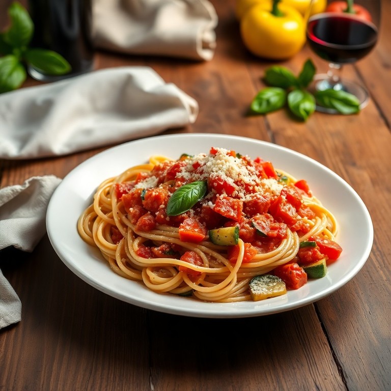 Tomatensaus Spaghetti met Knoflook en Ui