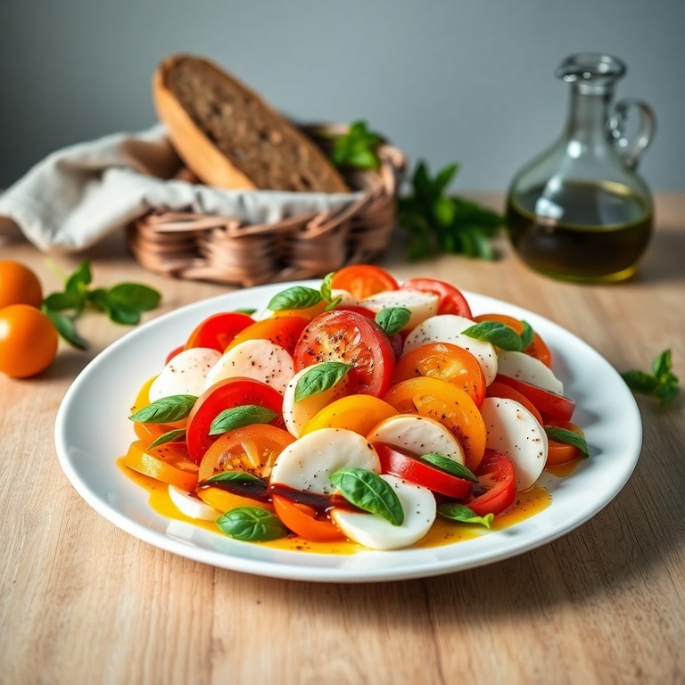 Mediterraner Tomaten- und Mozzarella-Salat
