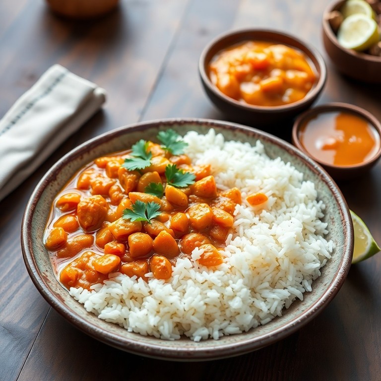 Curry de lentilles corail et riz basmati