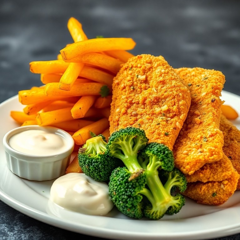 Crispy Baked Sweet Potato Fries & Homemade Chicken Tenders
