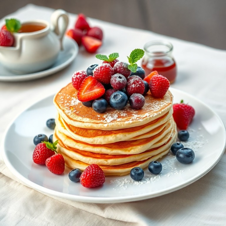 Quark-Pfannkuchen mit frischen Beeren