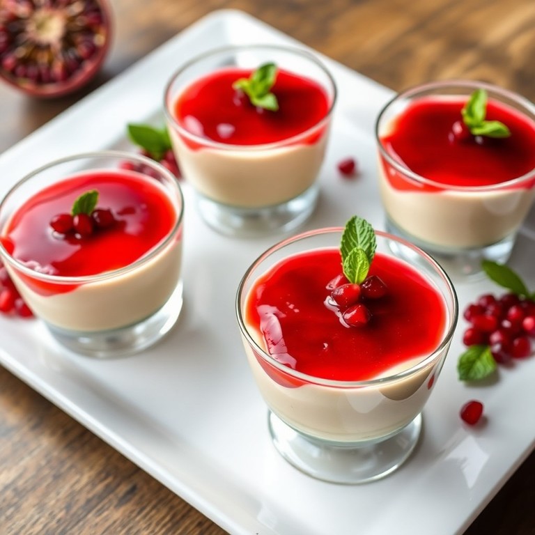 Spiced Feta Panna Cotta with Pomegranate Glaze