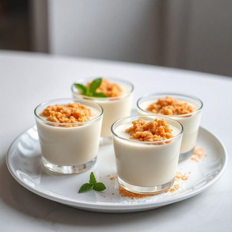 Panna Cotta de Natas com Crosta Crocante de Ovo Maltine