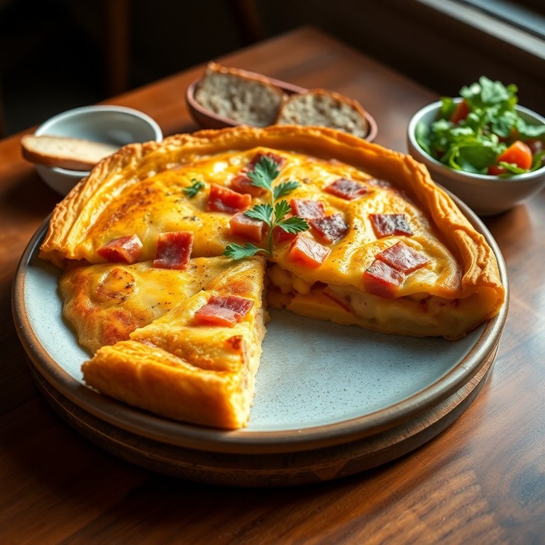 Tortilla Española con Jamón y Frijoles