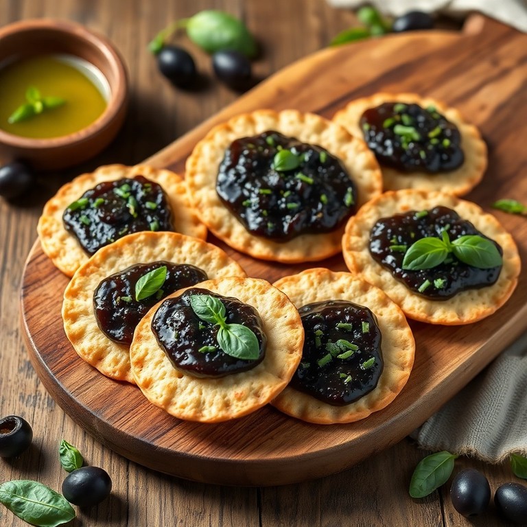 Galletas Artesanales con Pasta de Aceitunas Negras y Albahaca