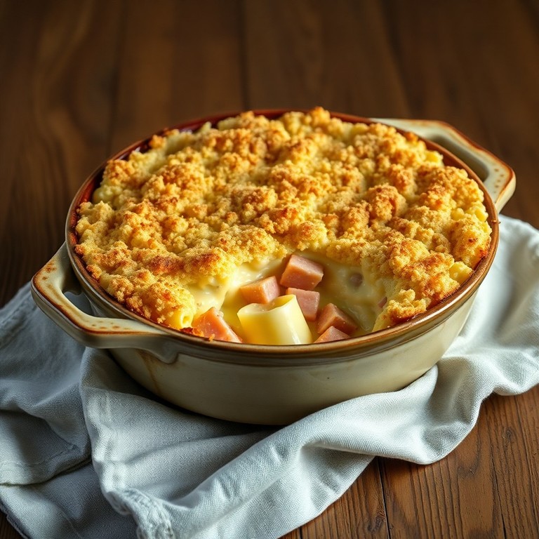 Gratin de Pâtes au Jambon, Mozzarella et Chapelure