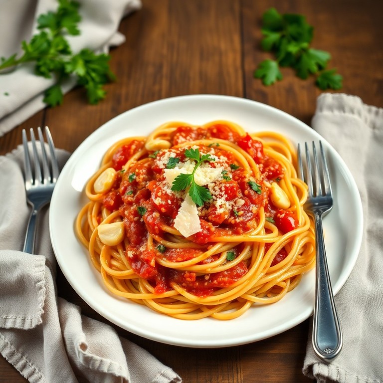 Tomato Pasta with Garlic and Herbs