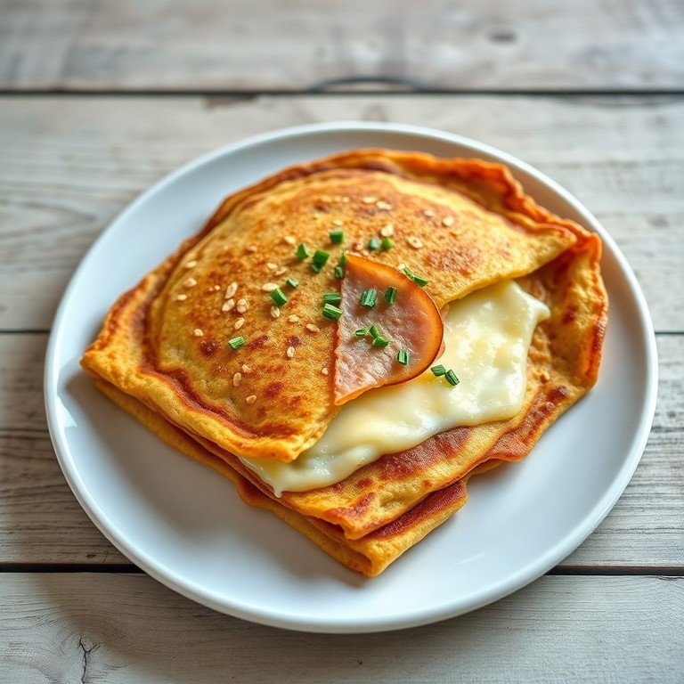 Овсяноблин с сыром и ветчиной