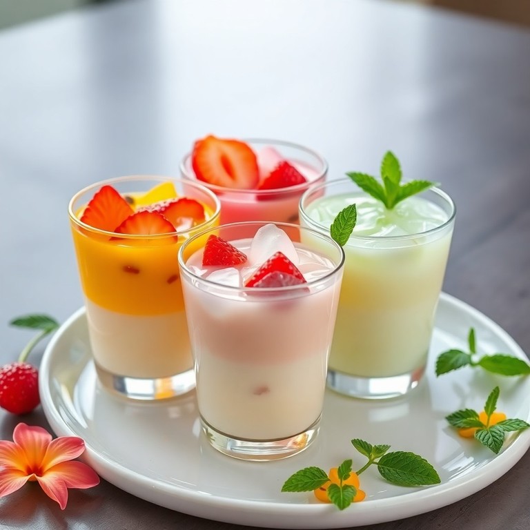 Gelatinas de Leite de Coco com Sabores Variados