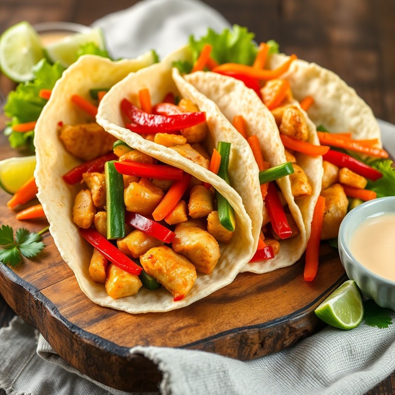 Wraps de poulet et légumes sautés