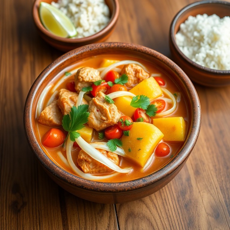 Caribische Kipstoof met Ananas en Witte Kool