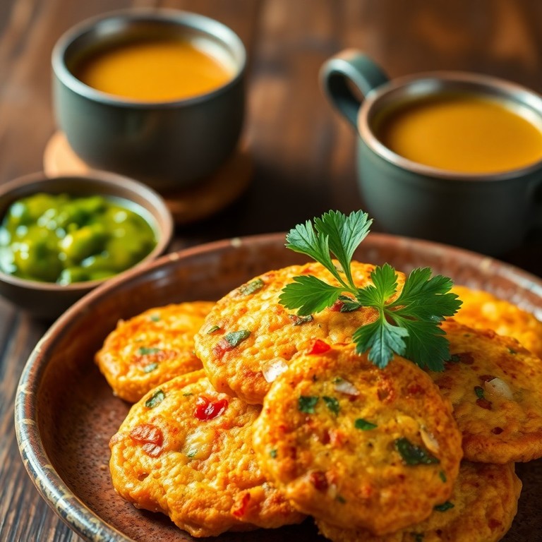 Onion Tomato Mirchi Fritters