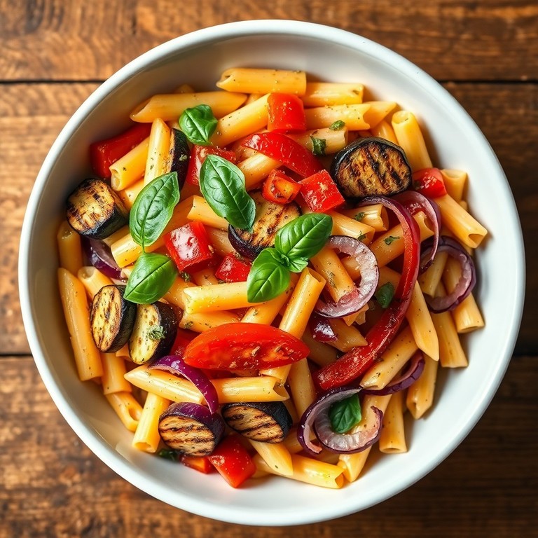 Salada quente de Macarrão com Legumes Grelhados