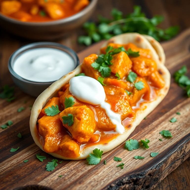 Chicken Curry Naan Wraps
