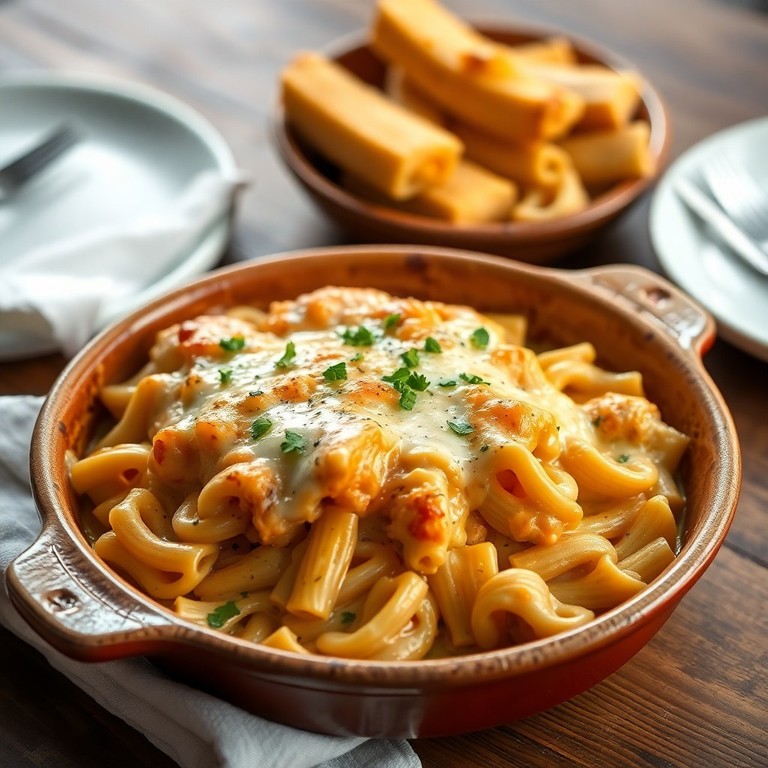 Gratinado de Frango e Macarrão com Requeijão