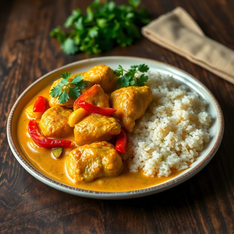 Poulet au curry coco et légumes