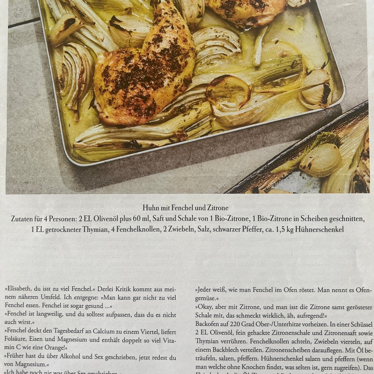 Huhn mit Fenchel und Zitrone