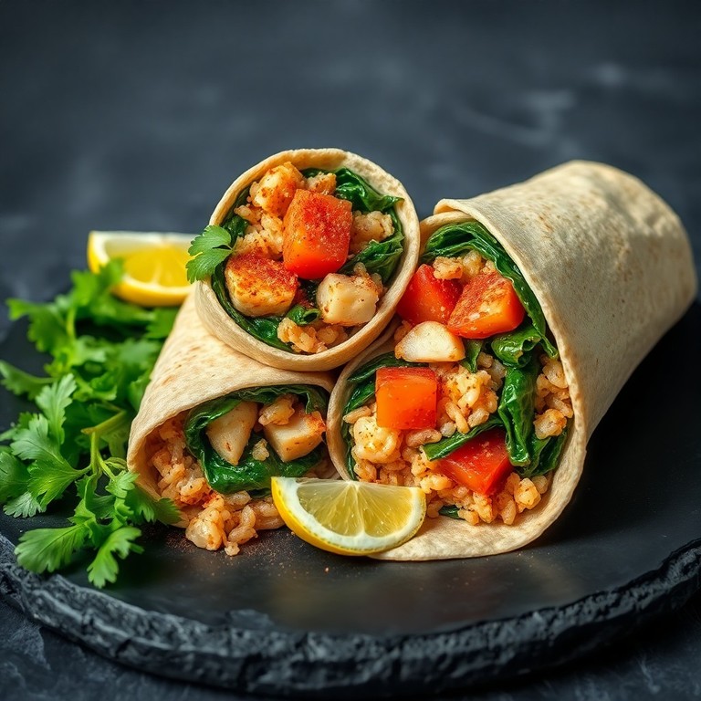 Wrap de dinde aux épinards et épices