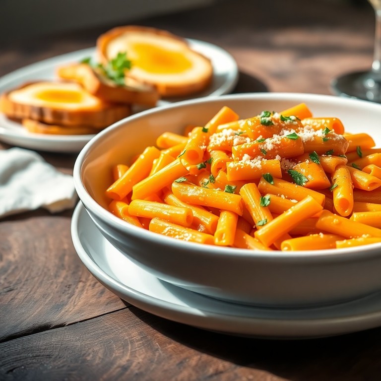 Pâtes aux carottes et sauce crémeuse