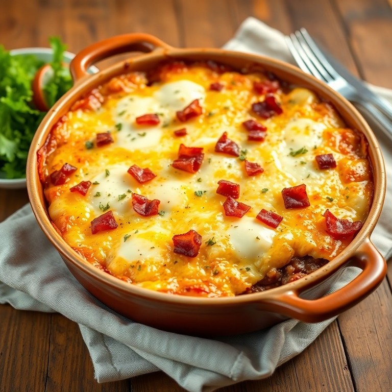 Gratin de Boeuf, Mozzarella et Bacon