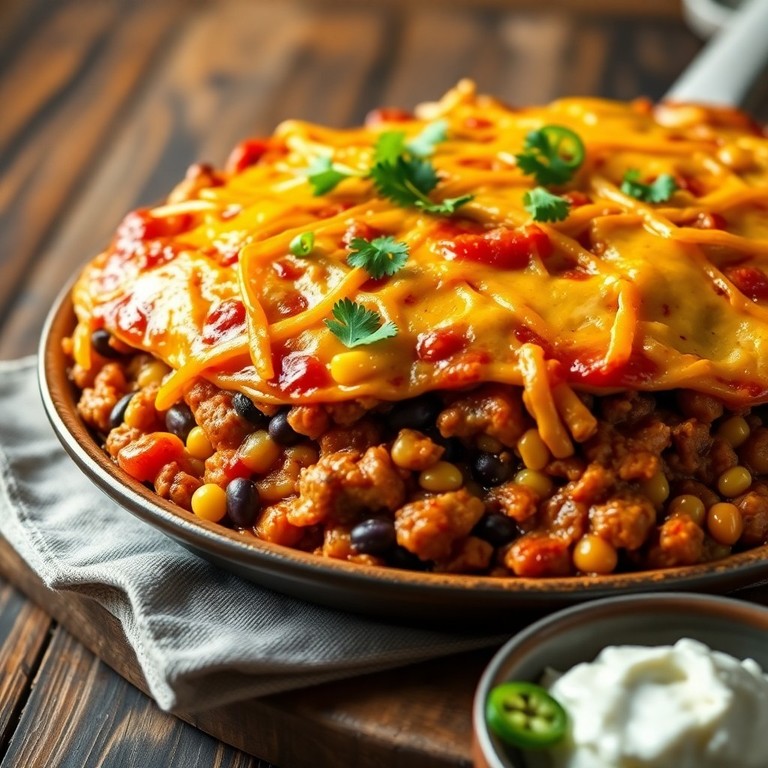 Beef and Bean Tortilla Bake