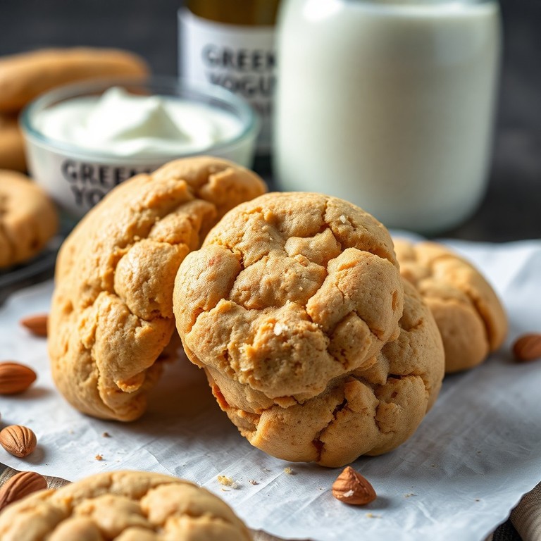 Galletas de Almendra y Mantequilla de Maní con Toque de Yogur Griego Sin Leudantes