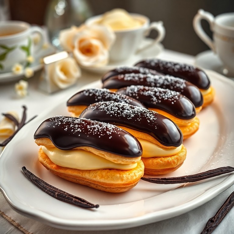 Éclairs de Chocolate y Vainilla