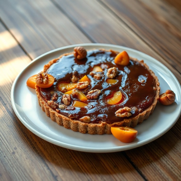 Torta de Nozes, Damasco e Melado de Cana