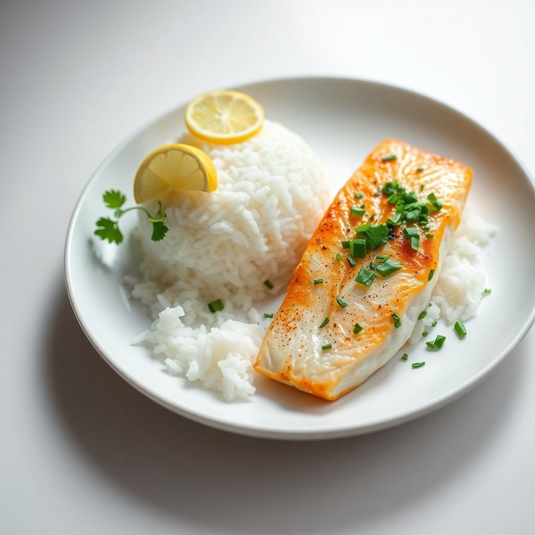 Lemon Herb Fish with Steamed Rice