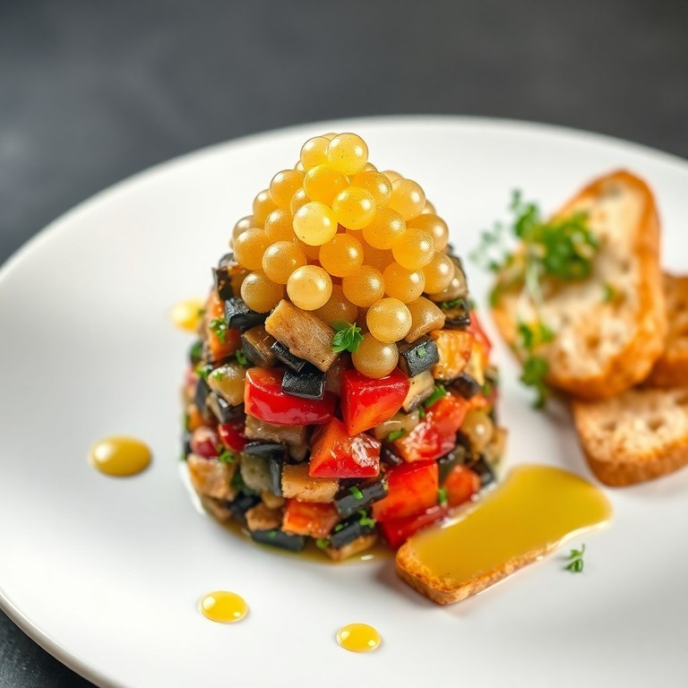 Tartar de Berenjena y Caviar de Limón