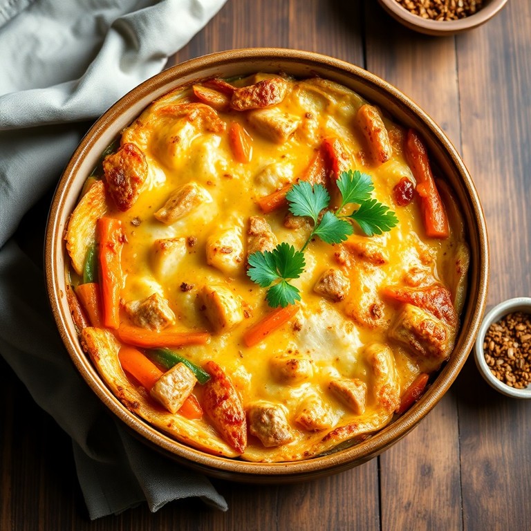 Gratin de pommes de terre et légumes à la thaïe avec thon