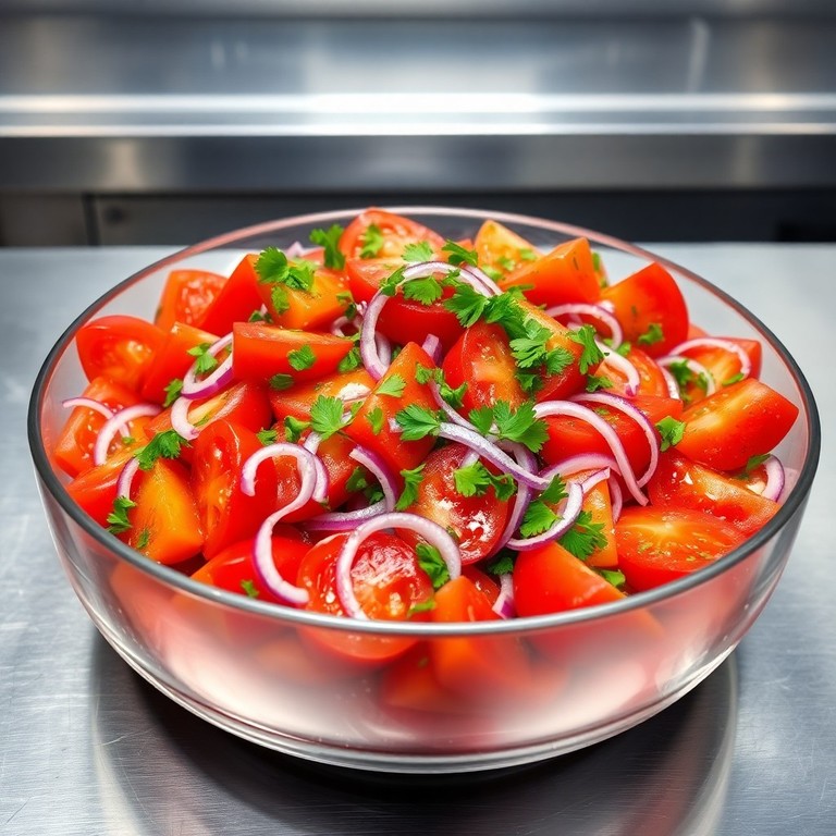 Salade de tomates classique avec vinaigrette légère