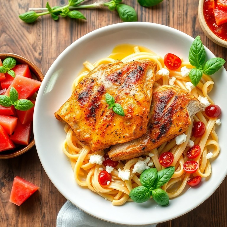 Geroosterde kip met feta en tomaten