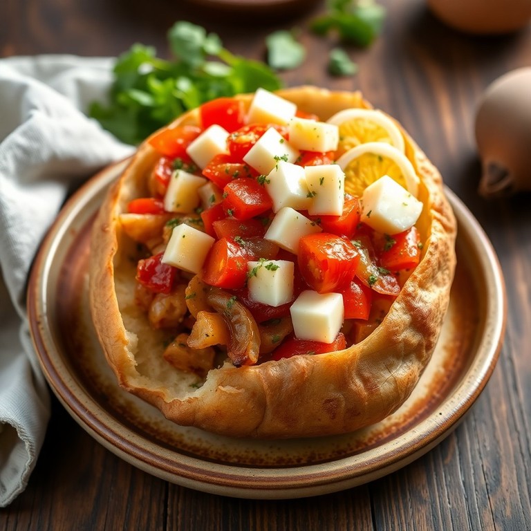 Batata Recheada com Ovo e Tomate ao Estilo Mediterrâneo