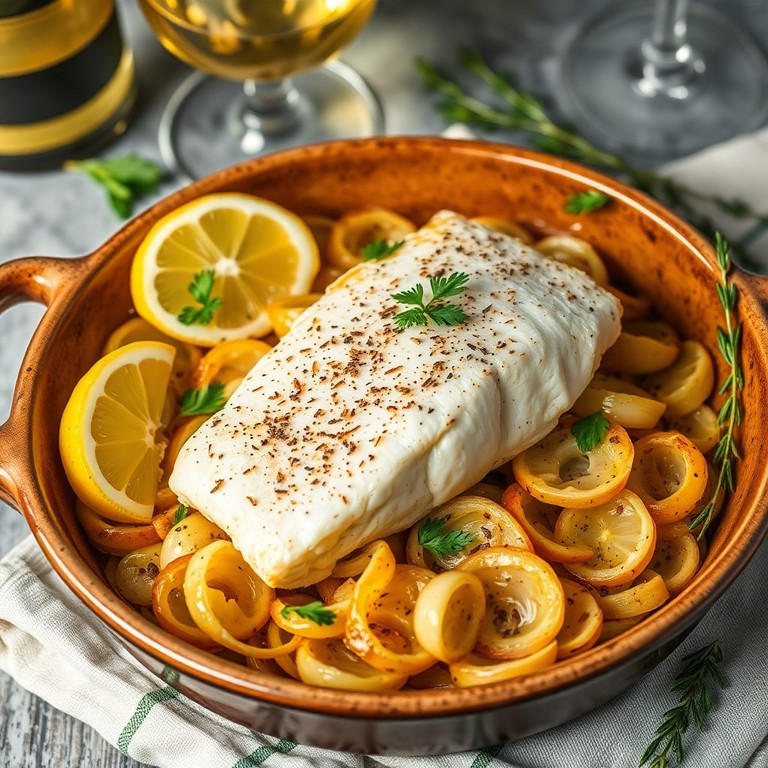 Pescado al Horno con Echalotes y Hinojo al Estilo Provenzal