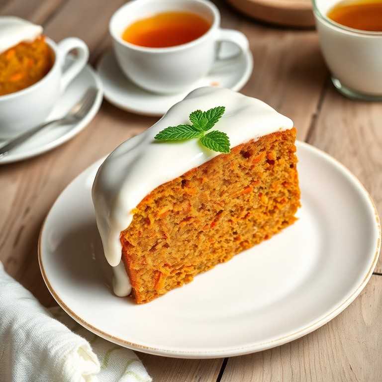 Karotten-Kuchen mit Vanille und Zuckerguss